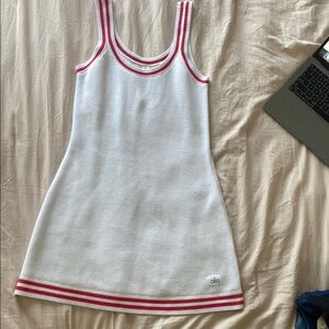 ALO Yoga White and Red Knit dress